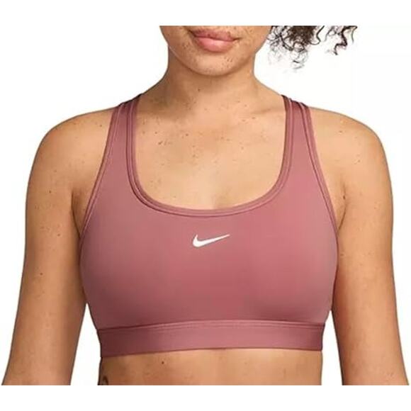Nike Women's Sz M Red Dri-FIT Swoosh Medium-Support Training Sports Bra O9-28 - Picture 1 of 5